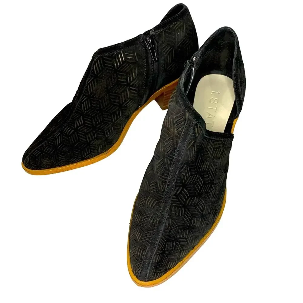 1.State Iddah Leather Ankle Booties size 7 Boho Preppy Classic